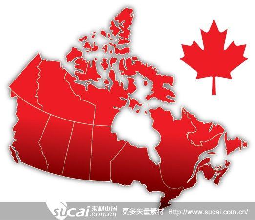 加拿大地图矢量素材
