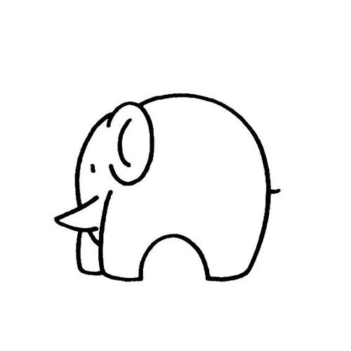 非常简单的大象简笔画