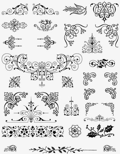 复古花纹免抠素材免费下载_觅元素51yuansu.com