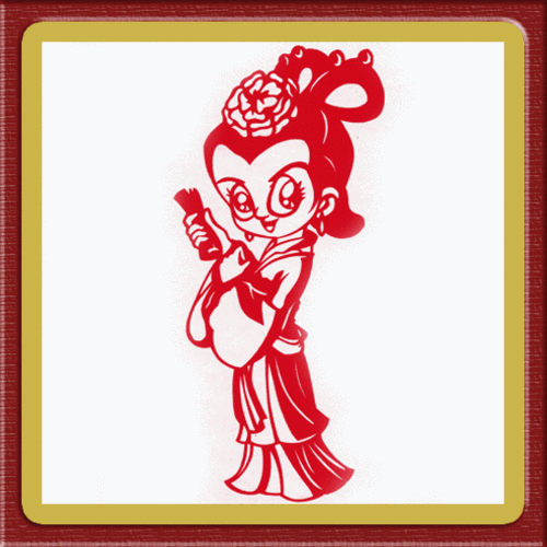 卡通剪纸(西施); 卡通图片做成剪纸; 卡通剪纸图片_卡通人物剪纸图片