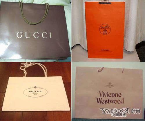 韩国名牌包装袋卖疯 prada空纸袋竟值140元(组图)