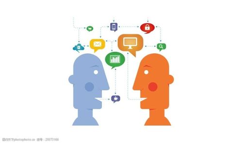 扁平卡通人物沟通png元素