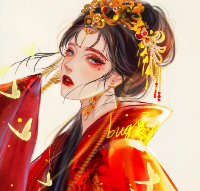 闺蜜头像##男生头像##爱情##壁纸##姐妹##女头#插画#古风#红衣美女