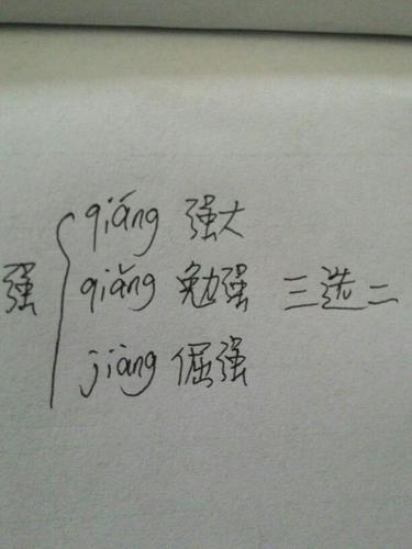 强字的多音字拼音加组词