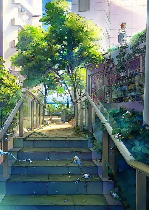 夏日的回廊|插画|创作习作|泥不迟到 - 原创作品 - 站酷 (zcool)