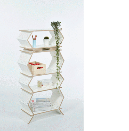 超级省空间又具创意的可折叠书架www.qingkezu.com