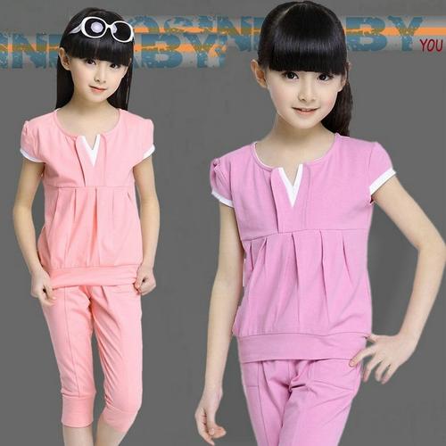 小学生七分裤套装女夏