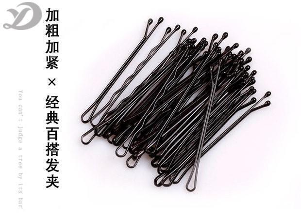 流行黑掐子别针小发夹卡发饰品盘头发夹发卡子黑色小卡子黑夹子平