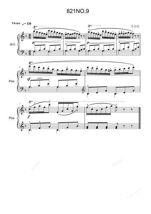 9钢琴谱-车尔尼-车尔尼160首八小节钢琴练习曲作品821-虫虫钢琴