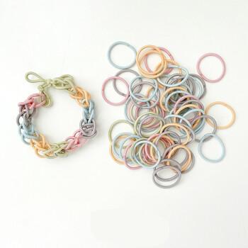 diy彩虹情侣手链两用网红ins手腕编织小皮筋送男友彩色春天色100根无