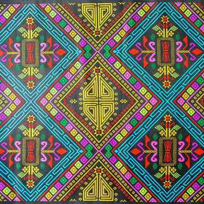 正宗广西壮锦民族刺绣片服装服饰壮族图案面料铺料布料壮绣包邮