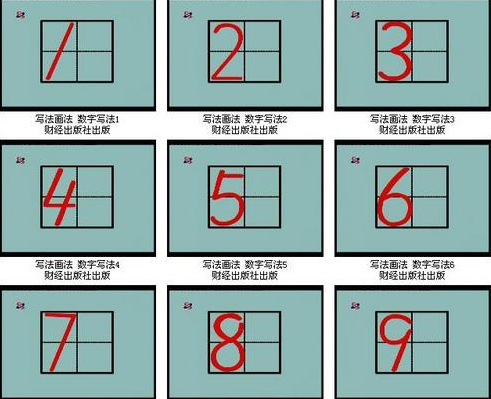 所有数字都要写在左半部分的田字格里,并占满.具体书写方式如下图