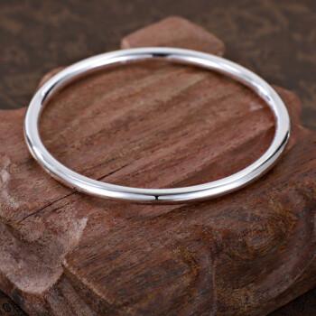 光面银手镯女士999手饰品年轻款素圈闭口银手环实心足银镯子 6.