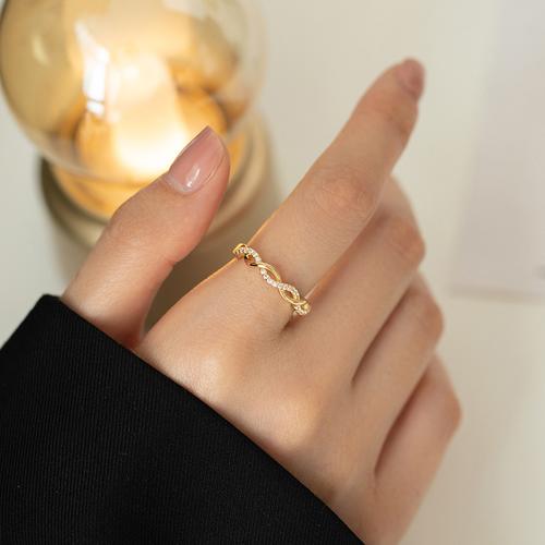 时尚编织麻花网红戒指女2021年新款潮轻奢高级感个性可调节开口戒