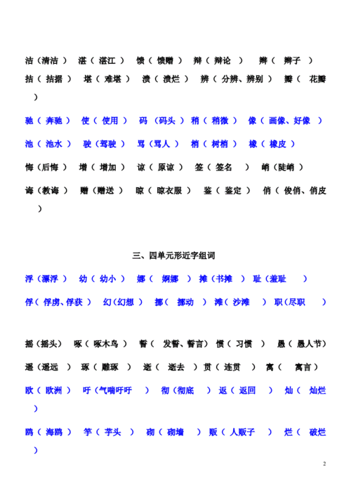 四年级下学期语文形近字组词(带答案).doc 3页