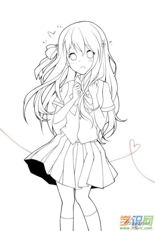 动漫图片素描女孩_动漫作品素描女孩