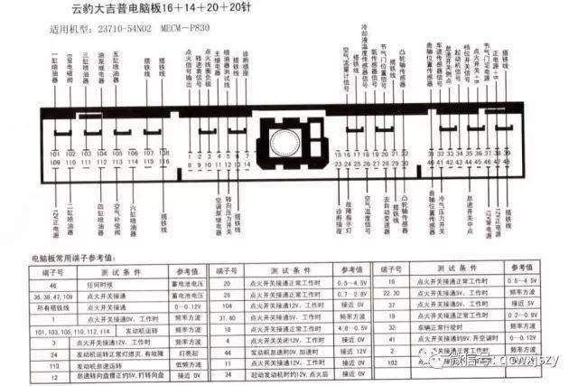 数十款汽车发动机电脑针脚图