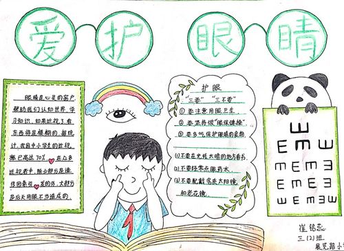 珍爱生命保护视力从我做起展览路小学爱护视力手抄报一
