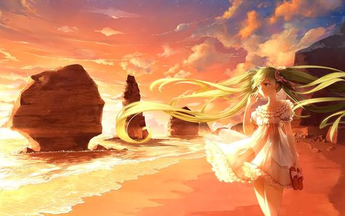 唯美动人初音未来桌面壁纸-卡通动漫-手机壁纸下载-美