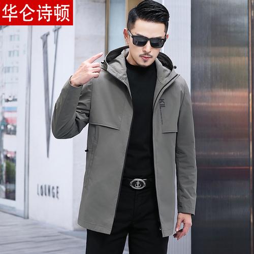 春秋男士中长夹克高端风衣百搭休闲衣服354045岁风衣