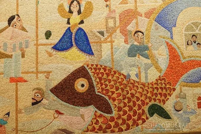 约拿与鲸鱼  以色列特拉维夫雅法历史博物馆的壁画