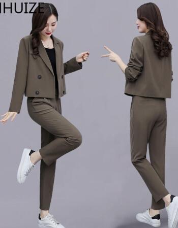 沁惠泽qinhuize轻奢女装春秋季小西装套装女秋装2021年新款女装休闲
