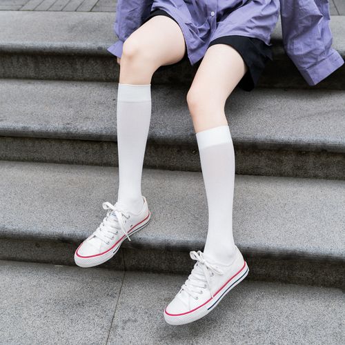 3双冰冰袜子女夏天薄款白色中筒长款ins百搭短袜