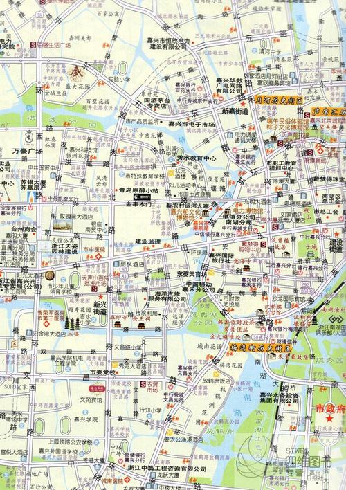 2017年新版 嘉兴市地图 嘉兴城区图 附桐乡城区 嘉善城区 平湖城区