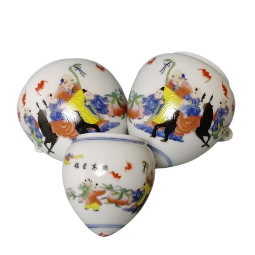 福星高照鸡心画眉鸟食罐鸟缸鸟碗鸟盒景德镇瓷广笼鸟杯用具配件