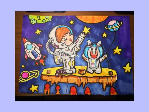 太空主题画来啦_临摹_潮流_潮流艺术_潮流插画