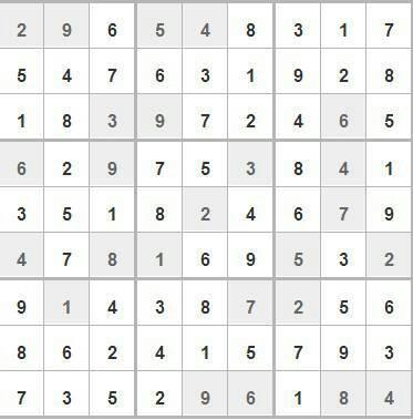 每一行,每一列,每一小的九宫格必须是不重复的1~9.大家帮帮忙,谢谢!