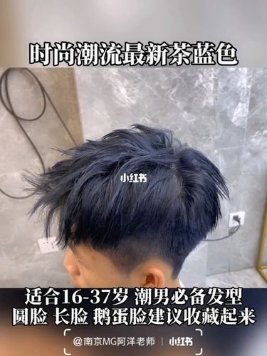 男生潮流显白发色-蓝黑色97适合学生党_发色_蓝黑色