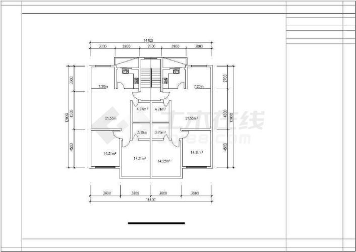 一梯两户90至100平米的户型图纸共5份