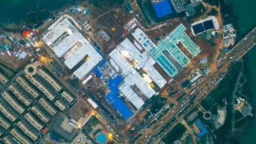 火神山医院建设俯视图