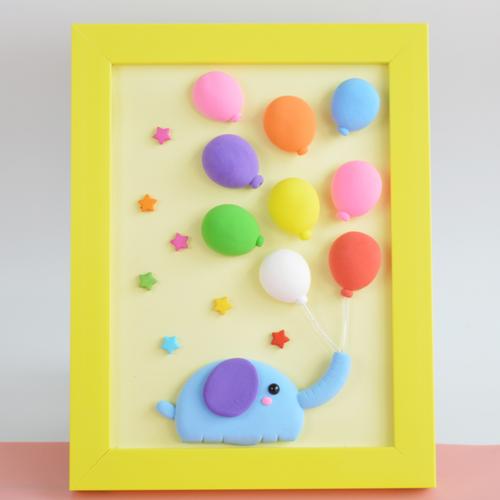 diy手工彩泥3d超轻粘土相框画美术画立体浮雕画材料包