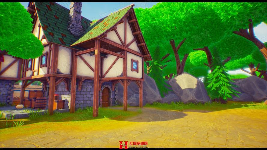 卡通幻想村庄环境场景ue4游戏素材资源