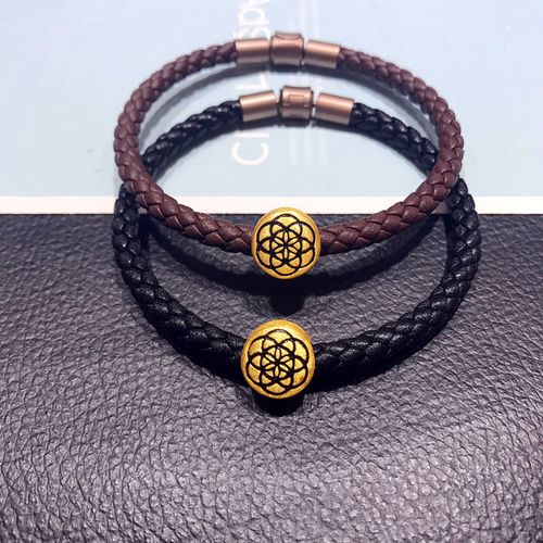 足金图案转运珠男款女款情侣个性酷节日礼品 999 黄金刺青图腾手链