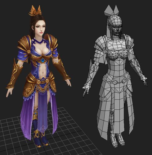 3dmax游戏角色人物模型建模代做制作模型maya人物骨骼绑定动画商品