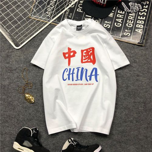 中国china图片设计,china中国logo 中国加油爱国原创设计中国china短袖t恤男女情侣款