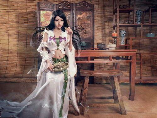 深沟爆乳美腿斗破苍穹ol玩家神级cos