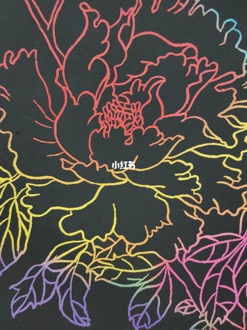 【刮刮画】牡丹,鸟_牡丹_装饰画_绘画_文化_绘画