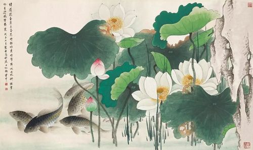江南可采莲,莲叶何田田. 鱼戏莲叶间.