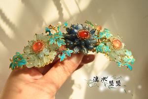 漓云梳淘宝漓水 瑟瑟 【包邮】金鱼仿点翠簪 游鱼簪 仿点翠发簪 纯