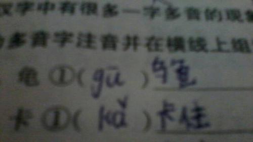 龟和卡的多音字