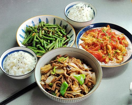 4月2号午餐,一荤两素,往日20分钟,今天用时60分钟