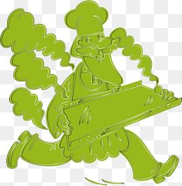 绿色卡通人物矢量图