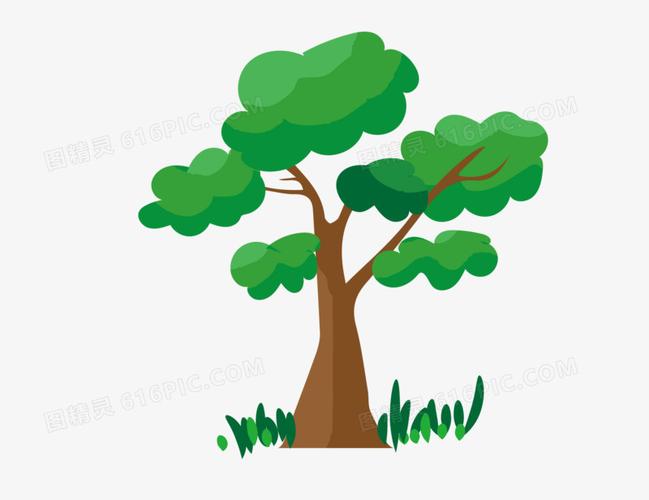 手绘树木矢量图插画元素