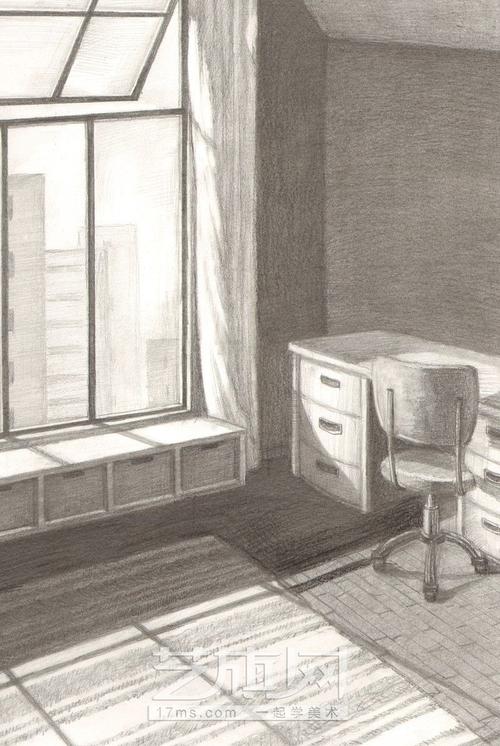 素描房间角落快一点普通一些