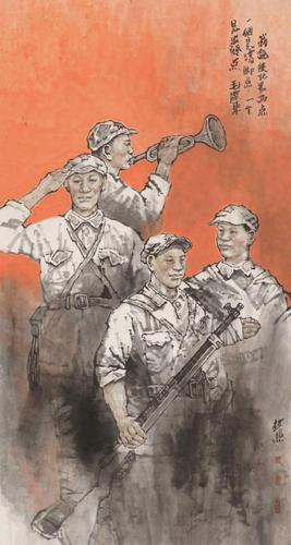 国画 138x69cm 康平《梦里家山》 国画 138x69cm 康平《太行精神代代