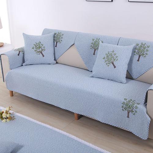 sleepybear棉麻沙发垫四季客厅组合防滑简约现代亚麻全包沙发套全盖
